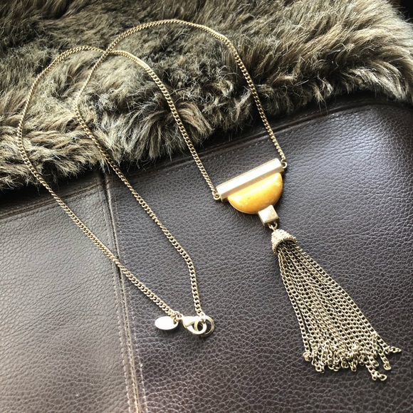 Charming Charlie marble tassel medallion long length necklace - Picture 5 of 5
